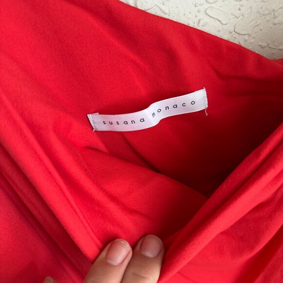 Susana Monaco Ruffle Dress Red Size M - Picture 2 of 3